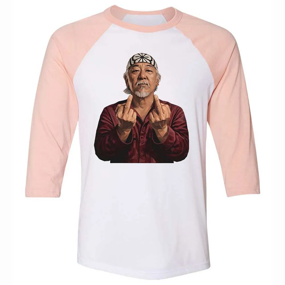 Unisex 3/4 Baseball Tee - 8GR9YG24 - White/Heather Peach - 5