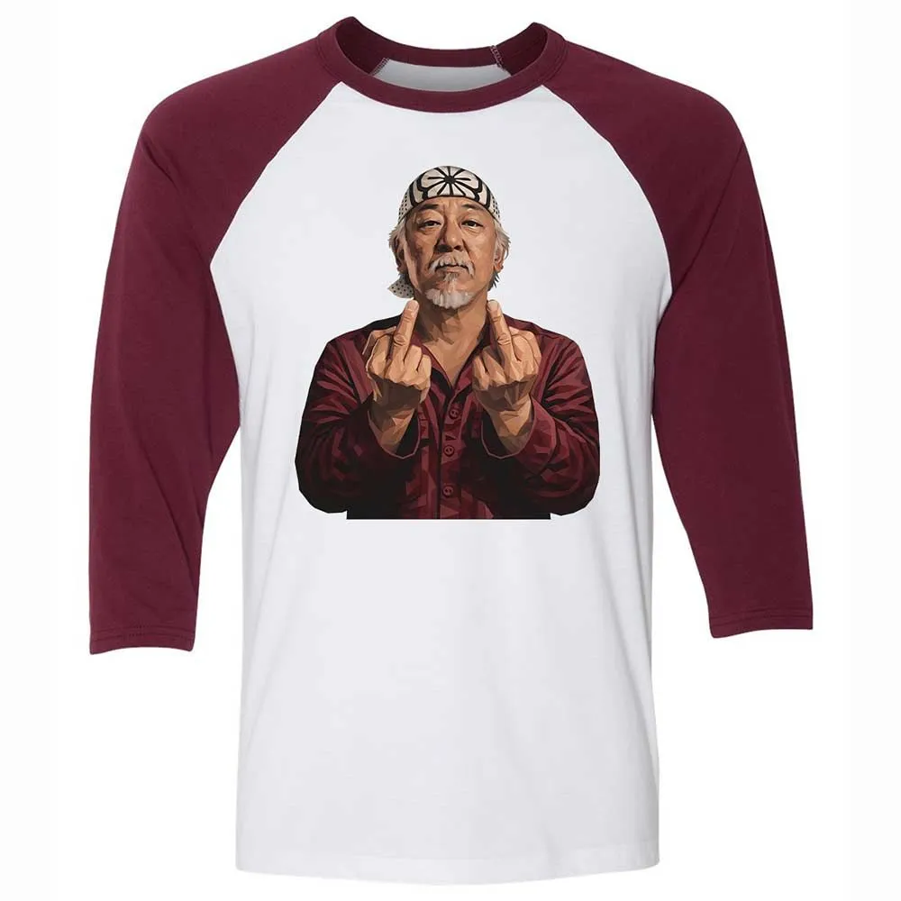 Unisex 3/4 Baseball Tee - 8GR9YG24 - White/Maroon - 7