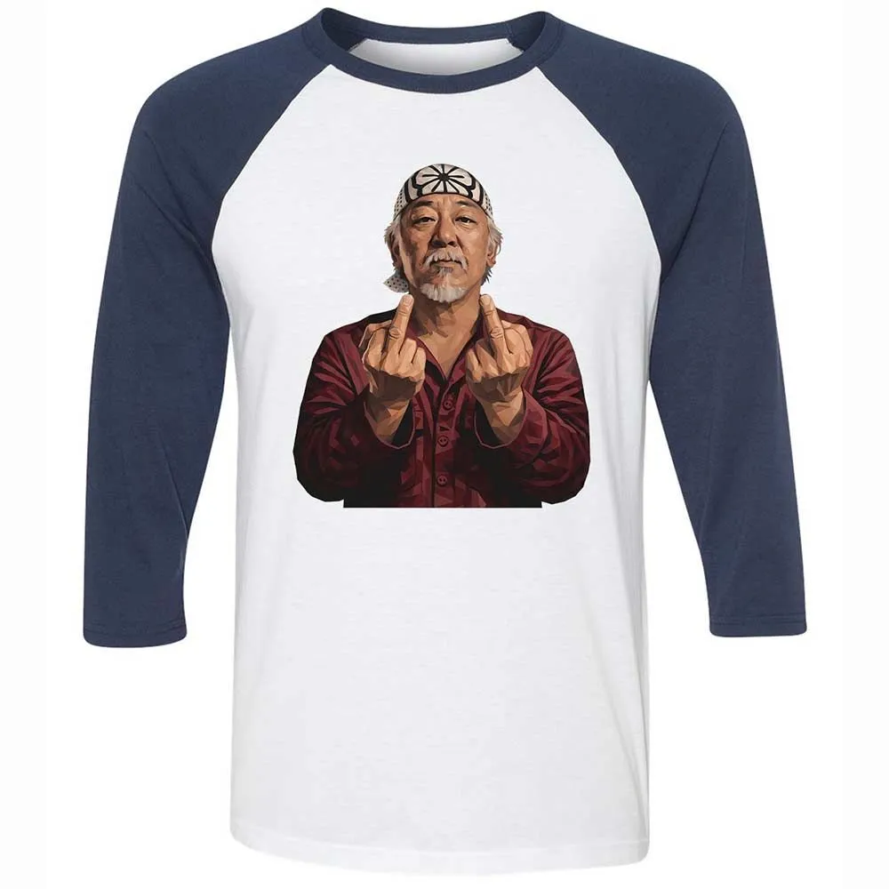 Unisex 3/4 Baseball Tee - 8GR9YG24 - White/Navy - 8