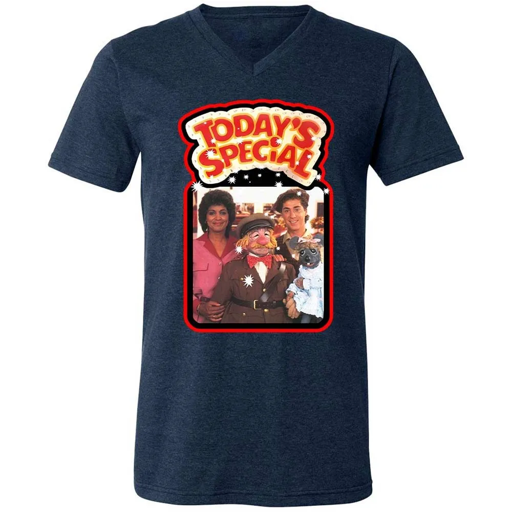Unisex V-Neck T-Shirt - 3SAXVY7Q - Heather Navy - 13