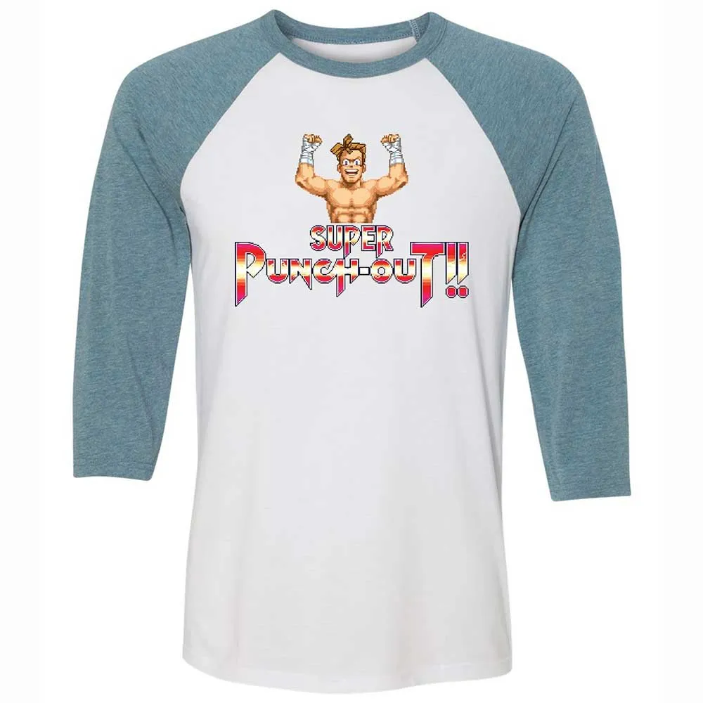 Unisex 3/4 Baseball Tee - E7XP74VU - White/Denim - 3