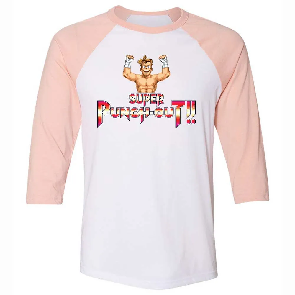 Unisex 3/4 Baseball Tee - E7XP74VU - White/Heather Peach - 5