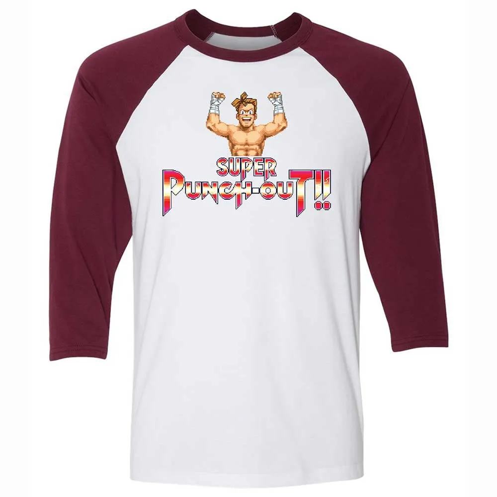 Unisex 3/4 Baseball Tee - E7XP74VU - White/Maroon - 7