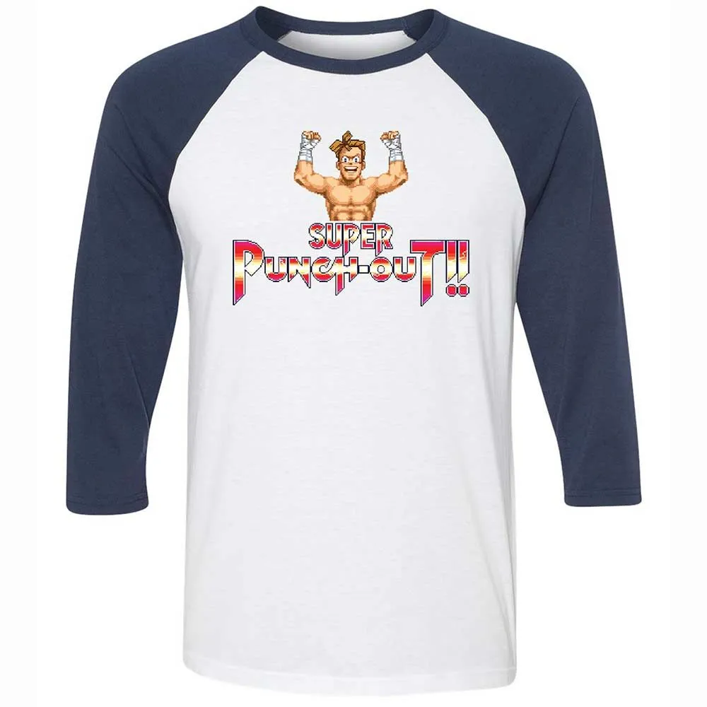 Unisex 3/4 Baseball Tee - E7XP74VU - White/Navy - 8