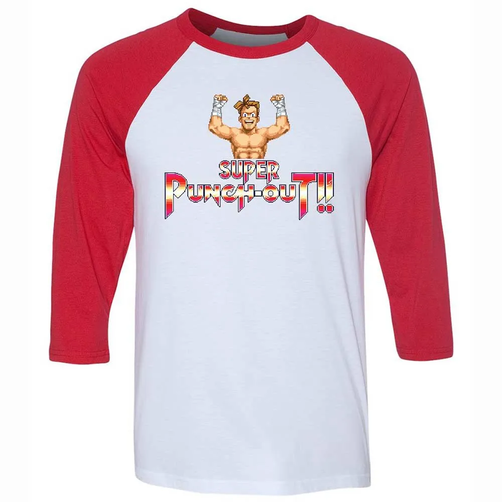 Unisex 3/4 Baseball Tee - E7XP74VU - White/Red - 9