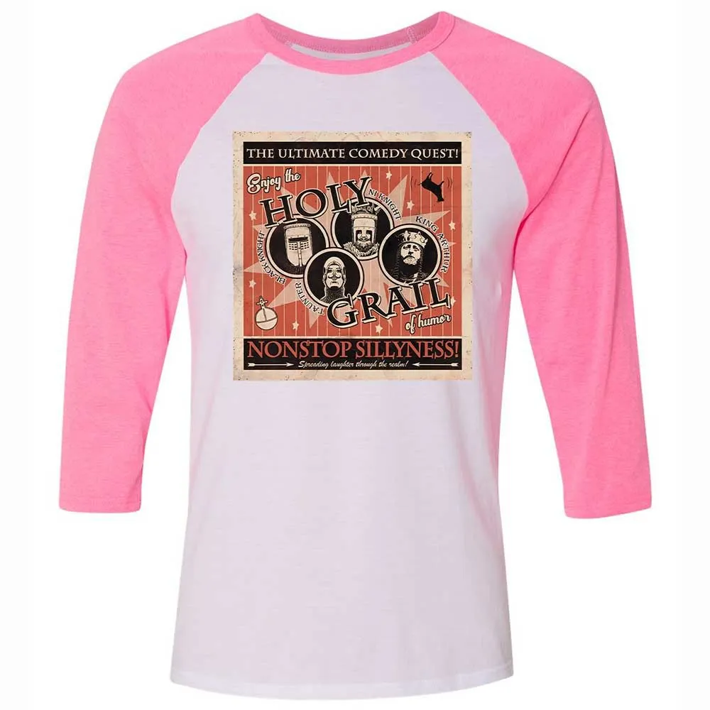 Unisex 3/4 Baseball Tee - TZJ1AZGH - White/Neon Pink - 12