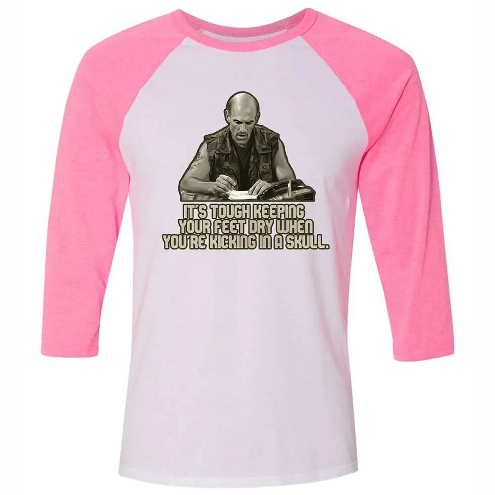 Unisex 3/4 Baseball Tee - AYLNH7LK - White/Neon Pink - 12
