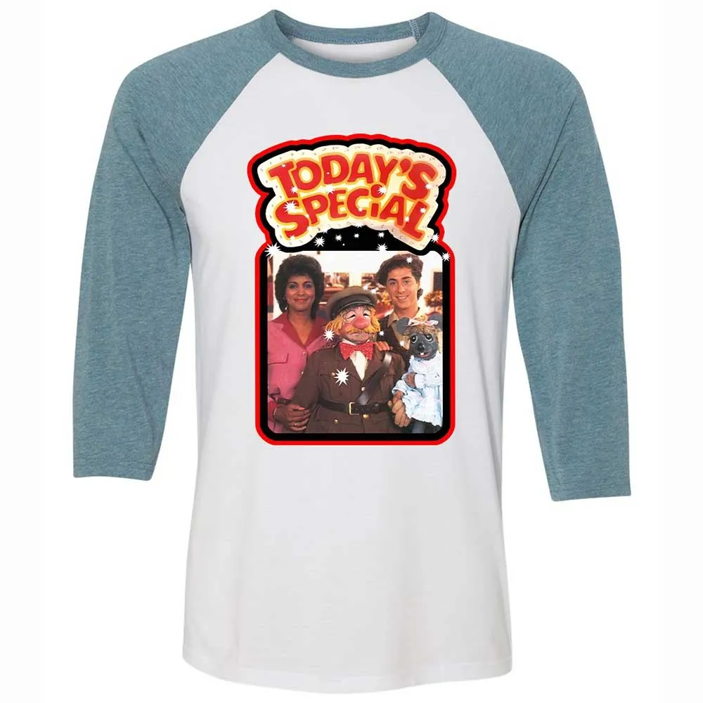 Unisex 3/4 Baseball Tee - KJW8BRY7 - White/Denim - 3