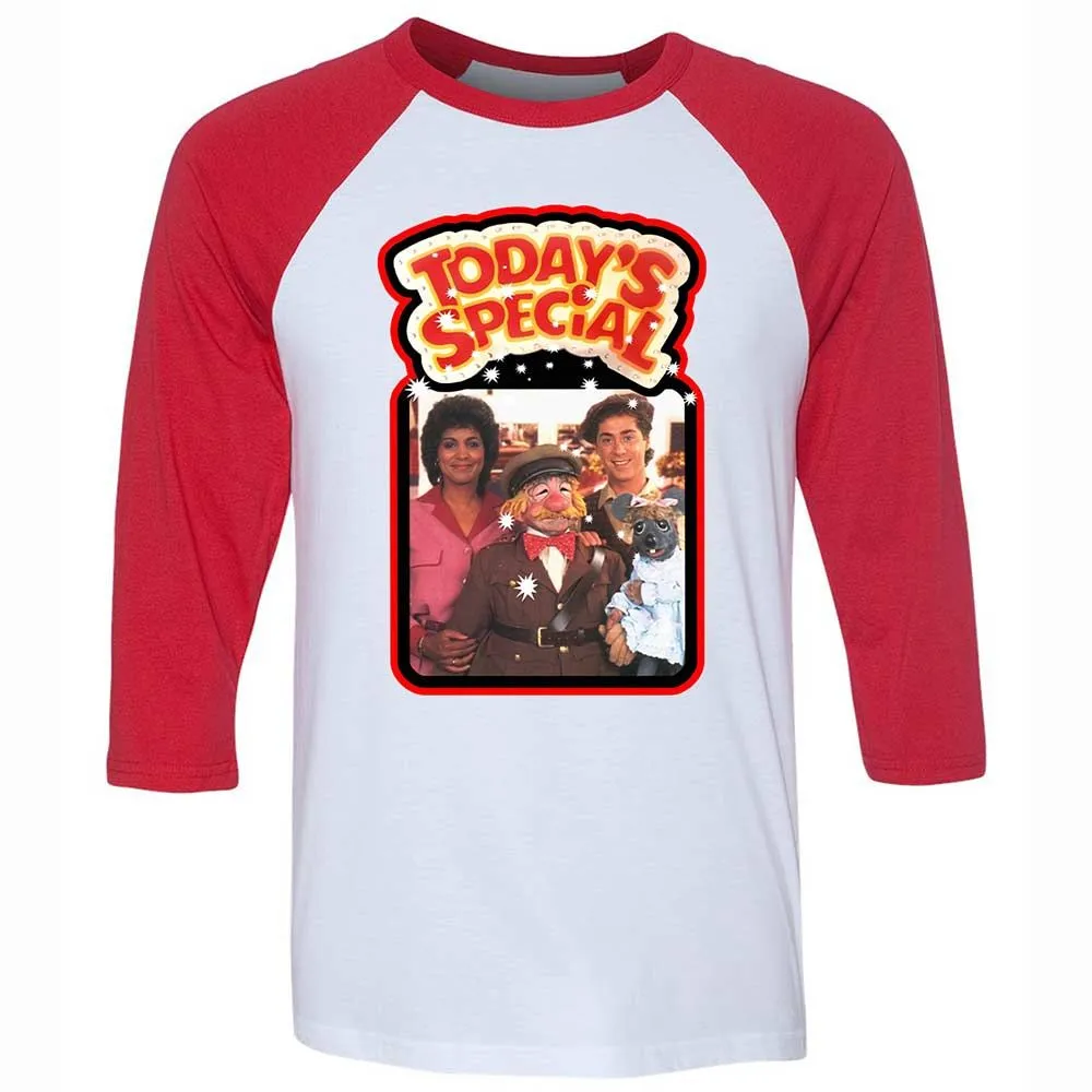 Unisex 3/4 Baseball Tee - KJW8BRY7 - White/Red - 9