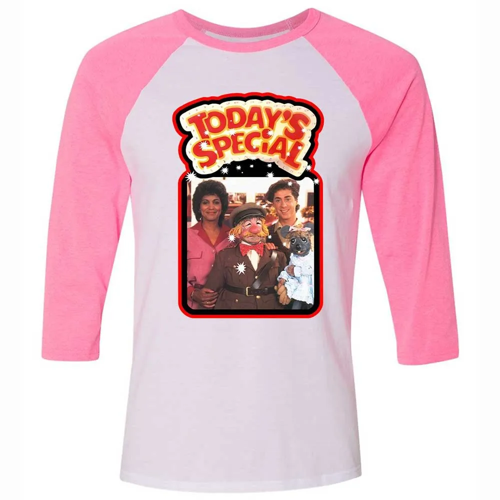 Unisex 3/4 Baseball Tee - KJW8BRY7 - White/Neon Pink - 12