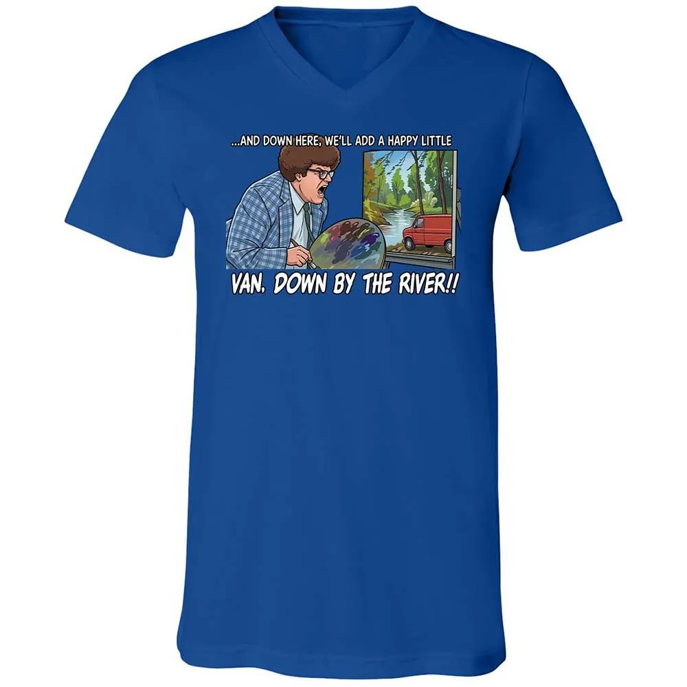 Unisex V-Neck T-Shirt - H3XCQJWC - True Royal - 4