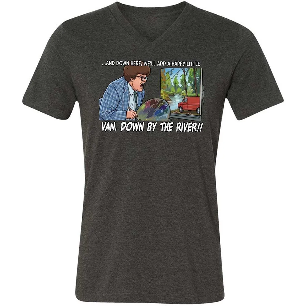 Unisex V-Neck T-Shirt - H3XCQJWC - Dark Grey Heather - 9