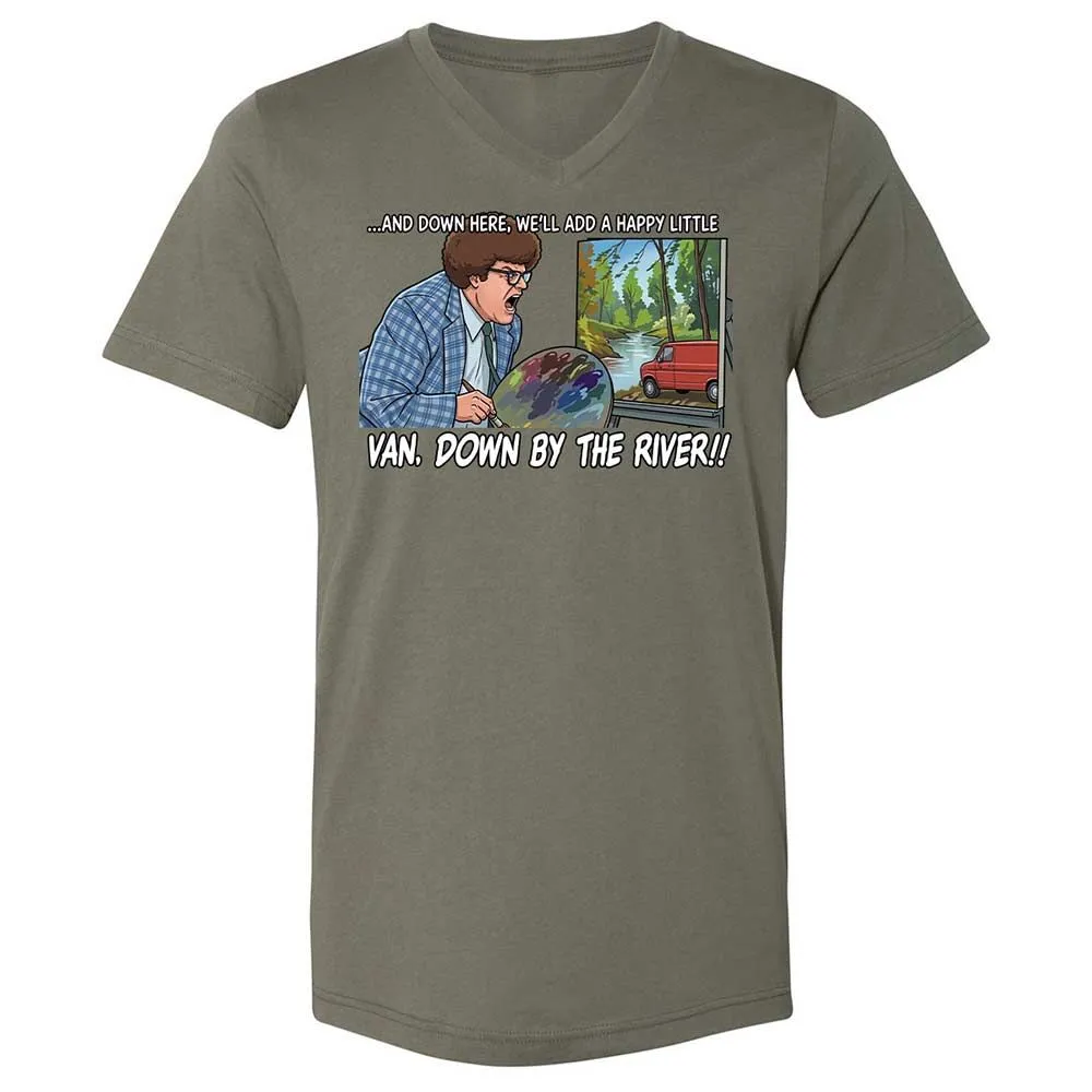 Unisex V-Neck T-Shirt - H3XCQJWC - Military Green - 11