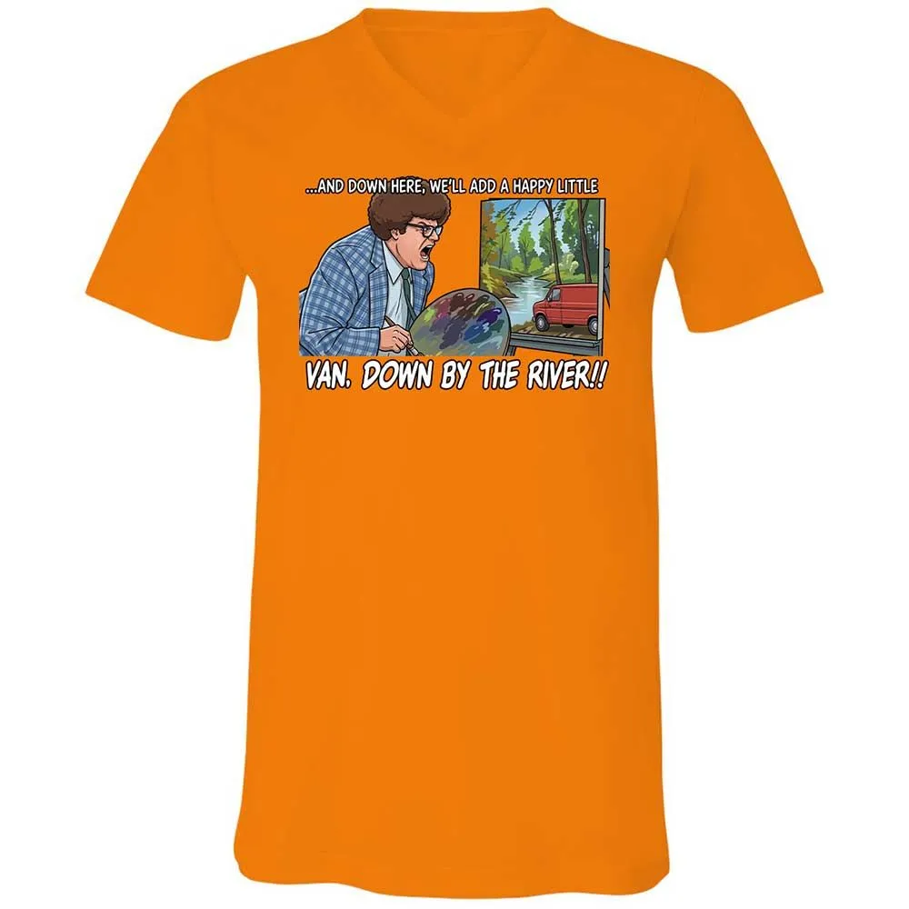 Unisex V-Neck T-Shirt - H3XCQJWC - Orange - 12
