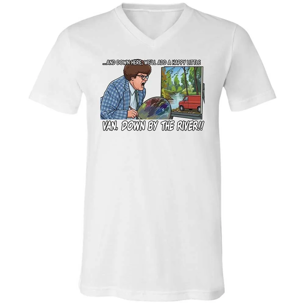 Unisex V-Neck T-Shirt - H3XCQJWC - White - 16
