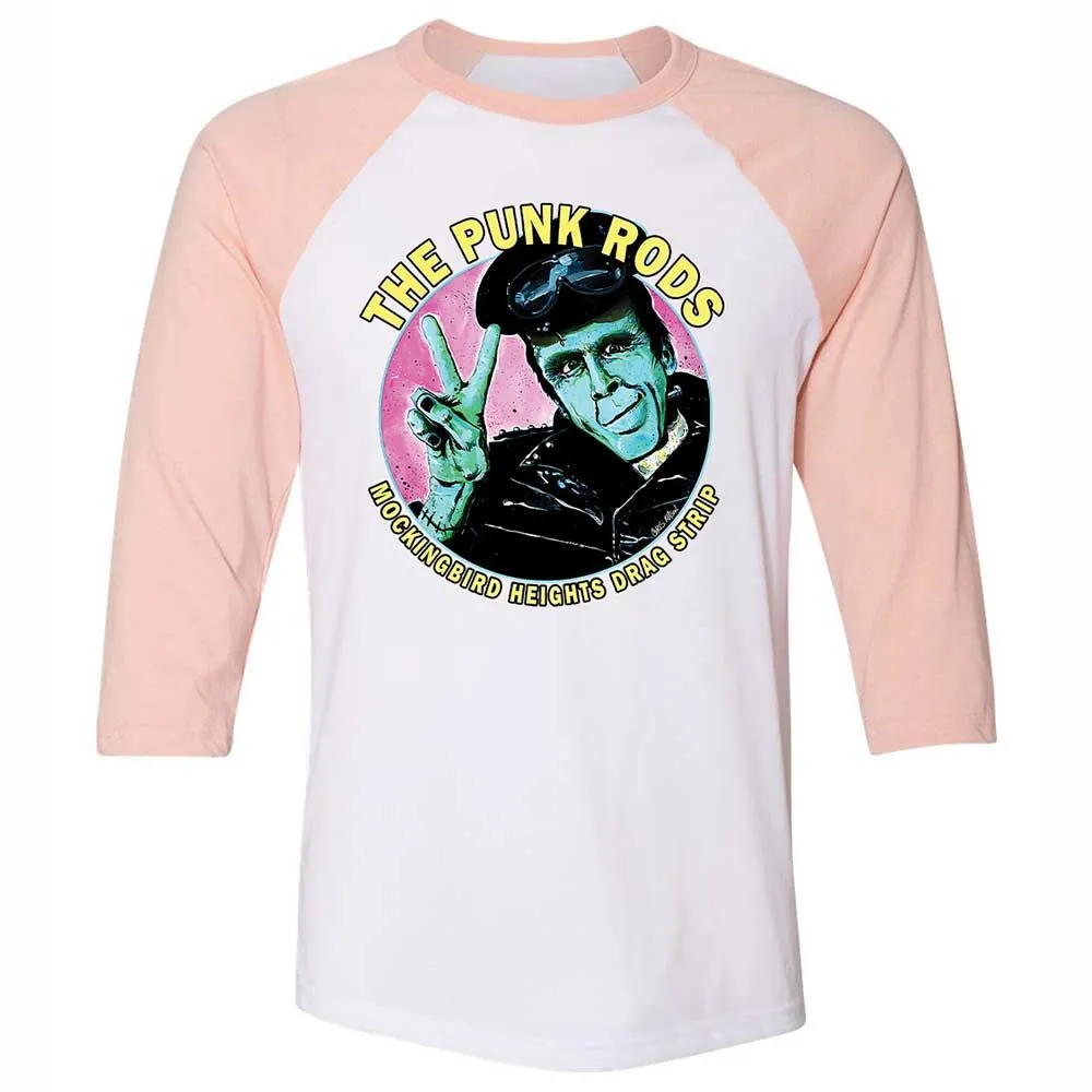 Unisex 3/4 Baseball Tee - B77QHBAS - White/Heather Peach - 5
