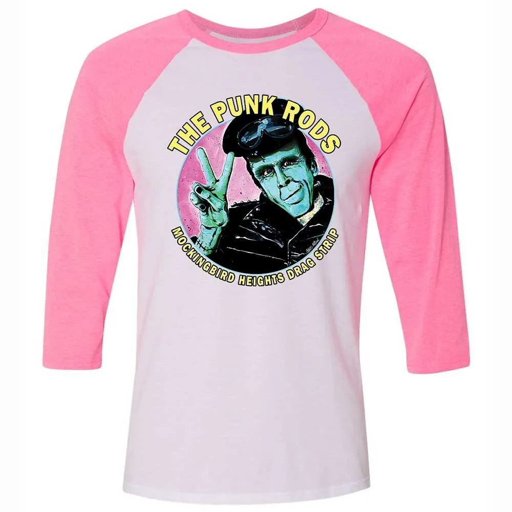 Unisex 3/4 Baseball Tee - B77QHBAS - White/Neon Pink - 12
