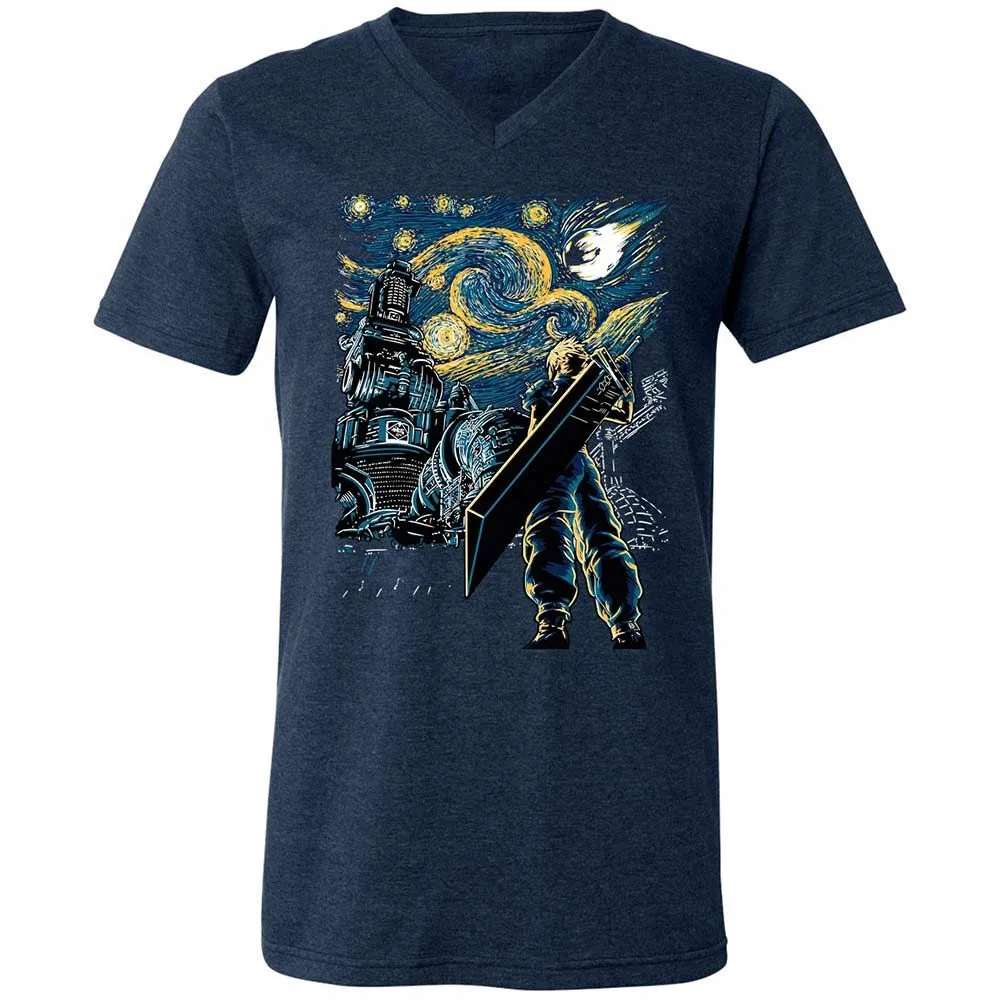 Unisex V-Neck T-Shirt - BH7BAXPF - Heather Navy - 3