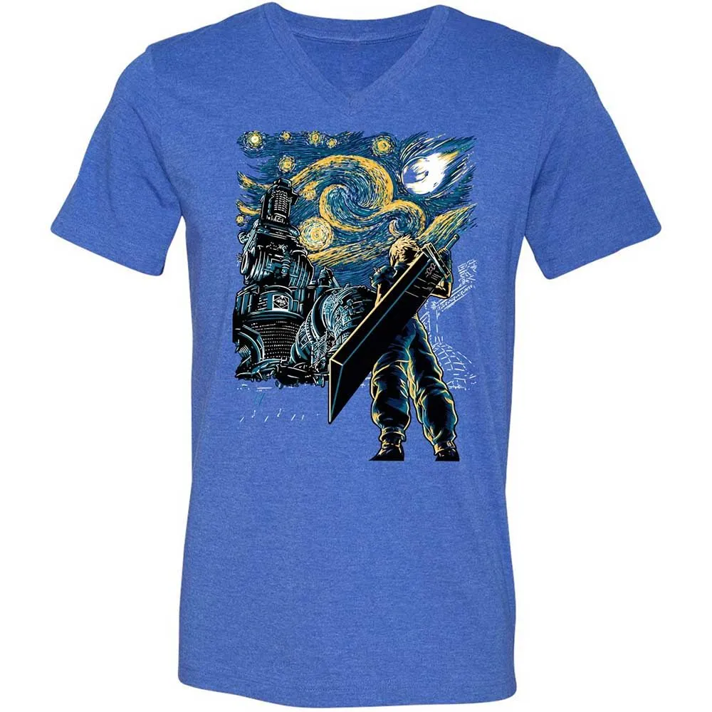 Unisex V-Neck T-Shirt - BH7BAXPF - Heather True Royal - 5