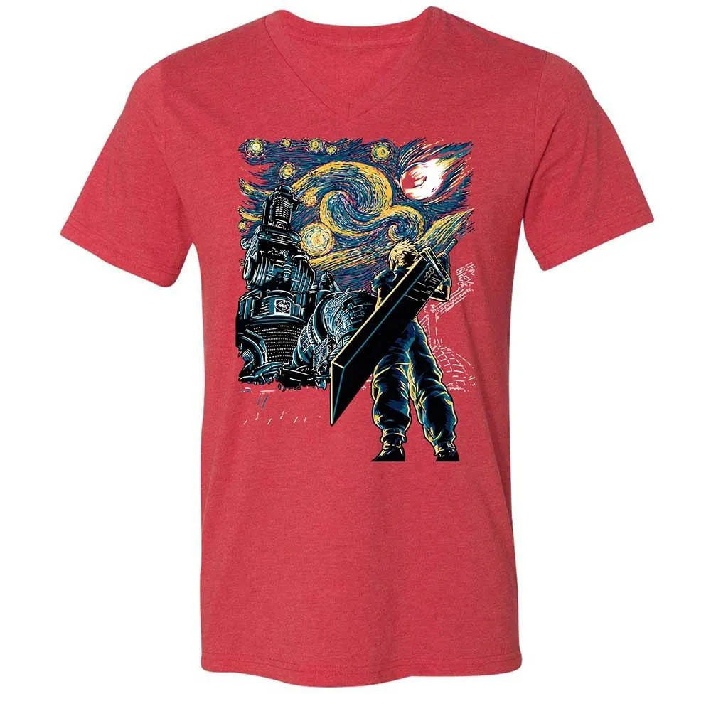 Unisex V-Neck T-Shirt - BH7BAXPF - Heather Red - 7