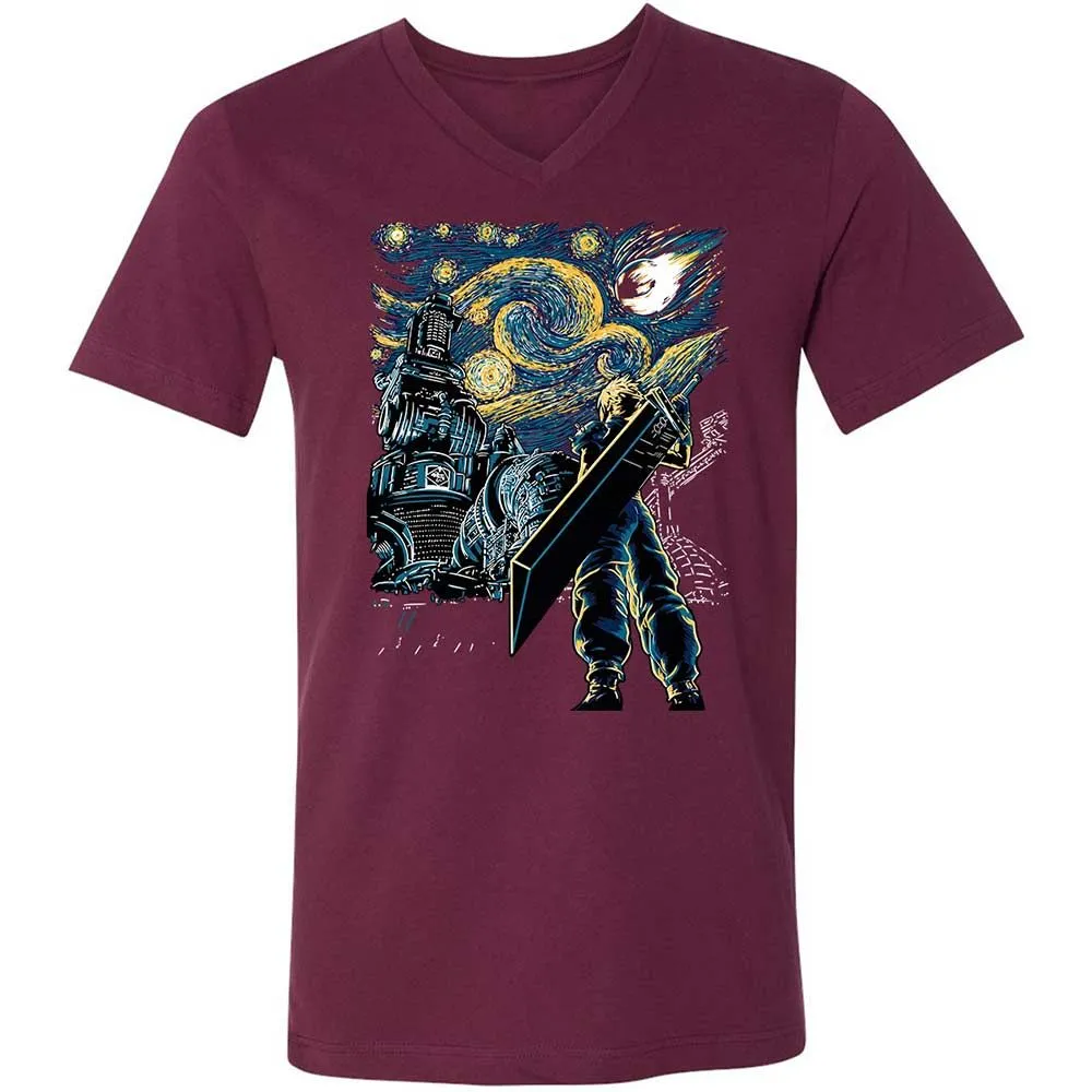 Unisex V-Neck T-Shirt - BH7BAXPF - Maroon - 8