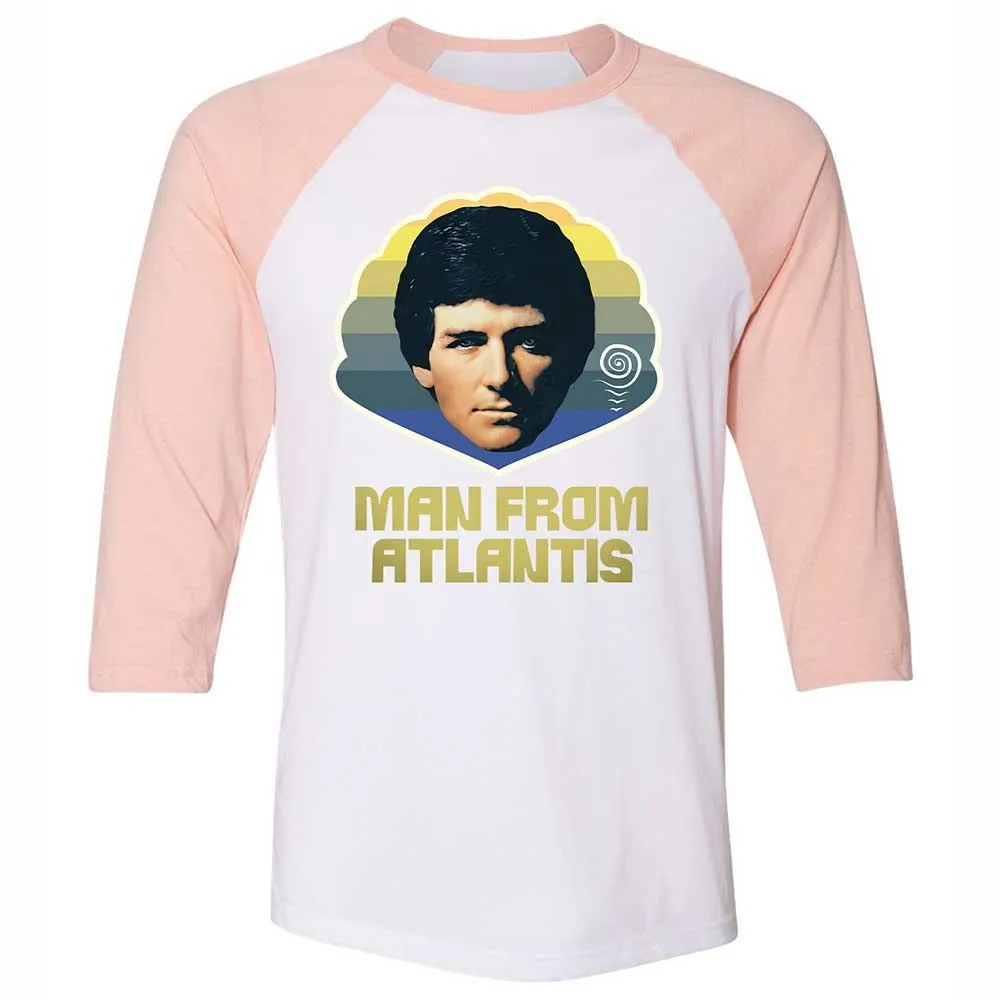 Unisex 3/4 Baseball Tee - 2853KM4T - White/Heather Peach - 5