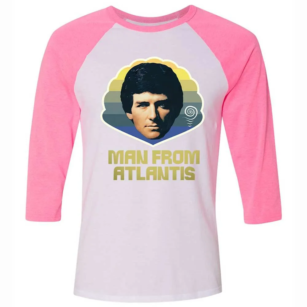 Unisex 3/4 Baseball Tee - 2853KM4T - White/Neon Pink - 12