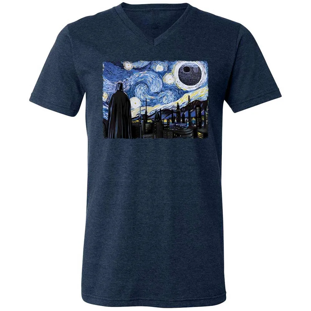 Unisex V-Neck T-Shirt - 9X8DBMHX - Heather Navy - 3