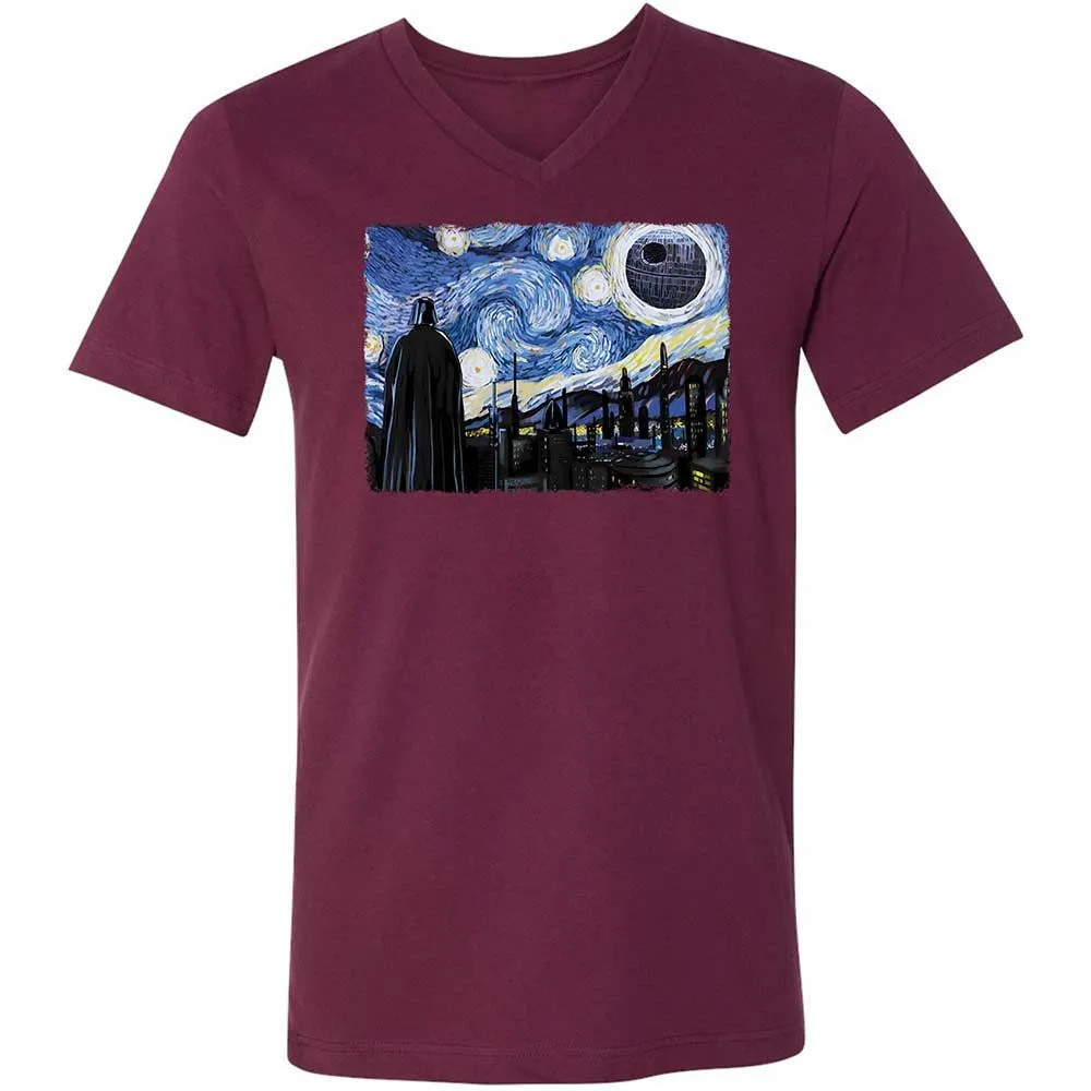 Unisex V-Neck T-Shirt - 9X8DBMHX - Maroon - 8