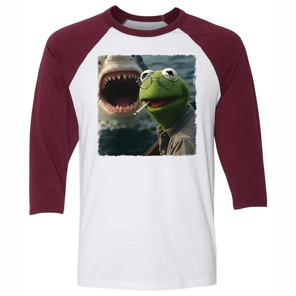 Unisex 3/4 Baseball Tee - 46L221WQ - White/Maroon - 7