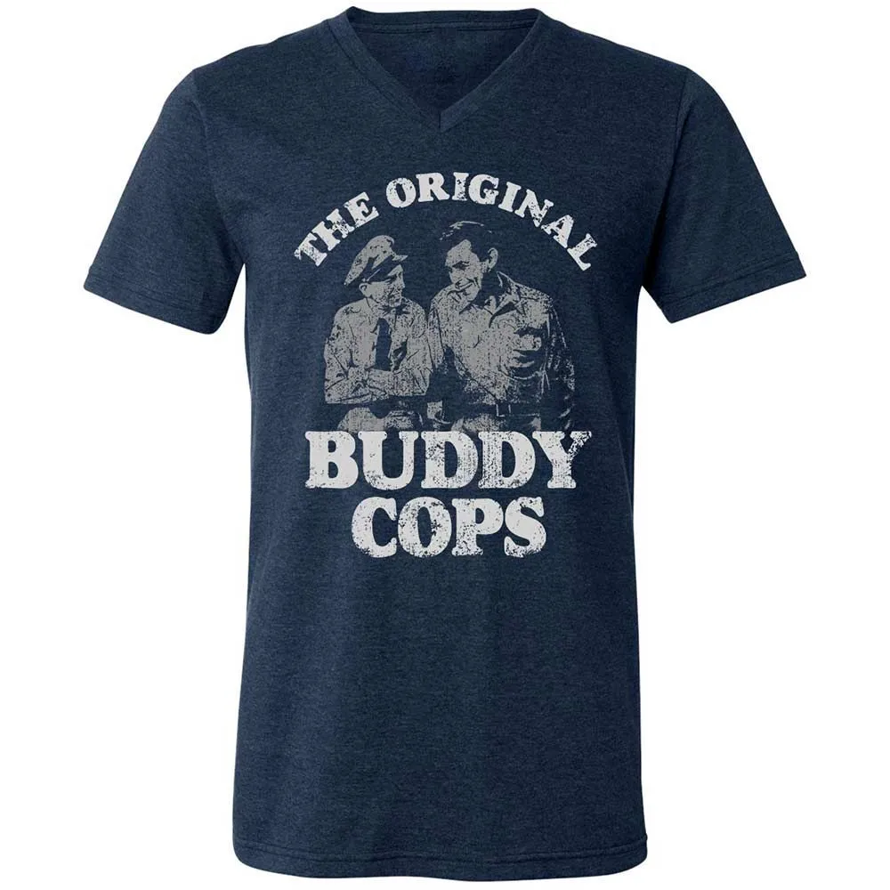 Unisex V-Neck T-Shirt - LR89QXS4 - Heather Navy - 3
