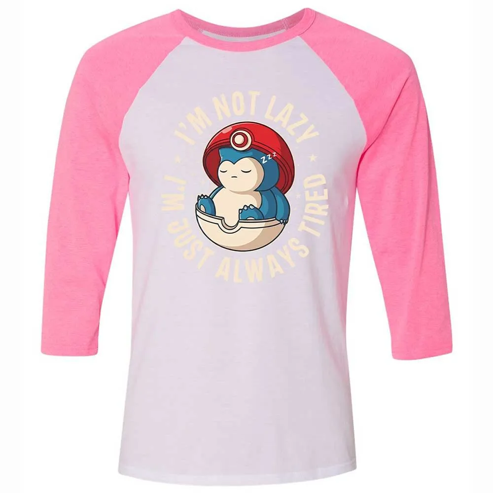 Unisex 3/4 Baseball Tee - N4Q4J2HX - White/Neon Pink - 12