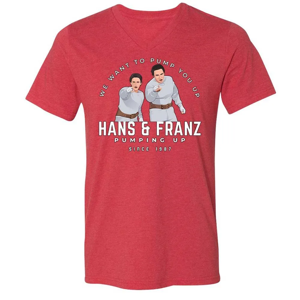 Unisex V-Neck T-Shirt - B6JXCDVC - Heather Red - 7