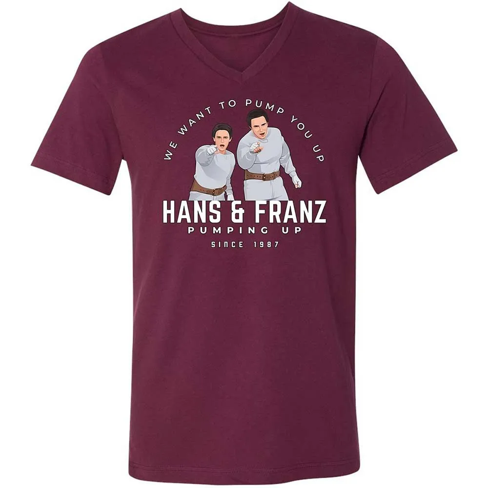Unisex V-Neck T-Shirt - B6JXCDVC - Maroon - 8