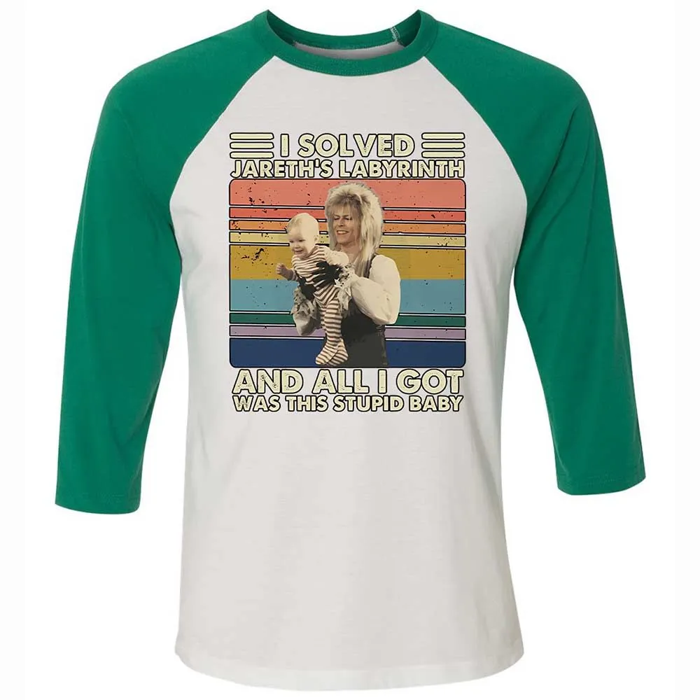 Unisex 3/4 Baseball Tee - MWA2V3R2 - White/Kelly - 6
