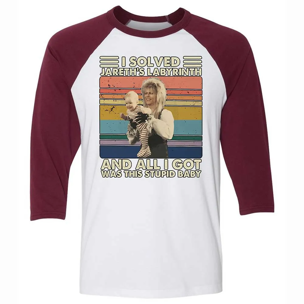 Unisex 3/4 Baseball Tee - MWA2V3R2 - White/Maroon - 7