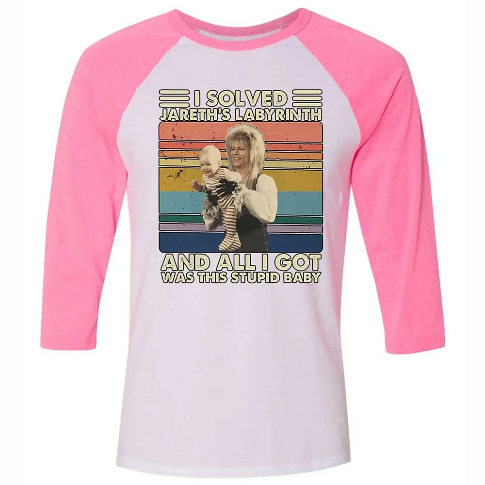 Unisex 3/4 Baseball Tee - MWA2V3R2 - White/Neon Pink - 12