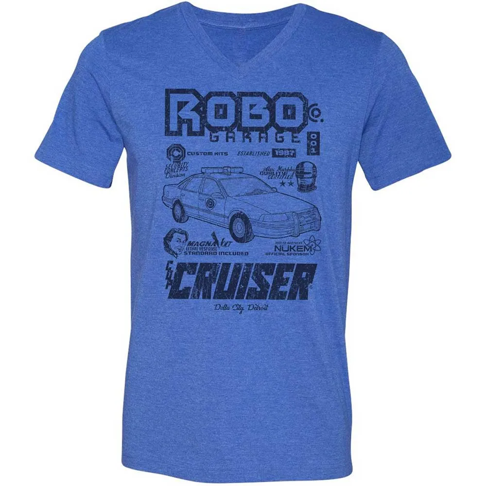 Unisex V-Neck T-Shirt - FU7SPXAV - Heather True Royal - 4