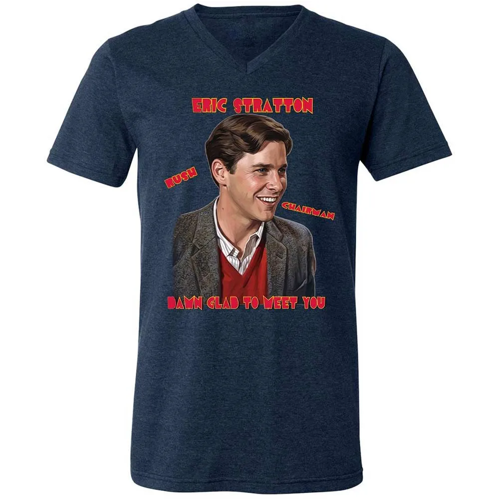 Unisex V-Neck T-Shirt - SM8J7LJV - Heather Navy - 3