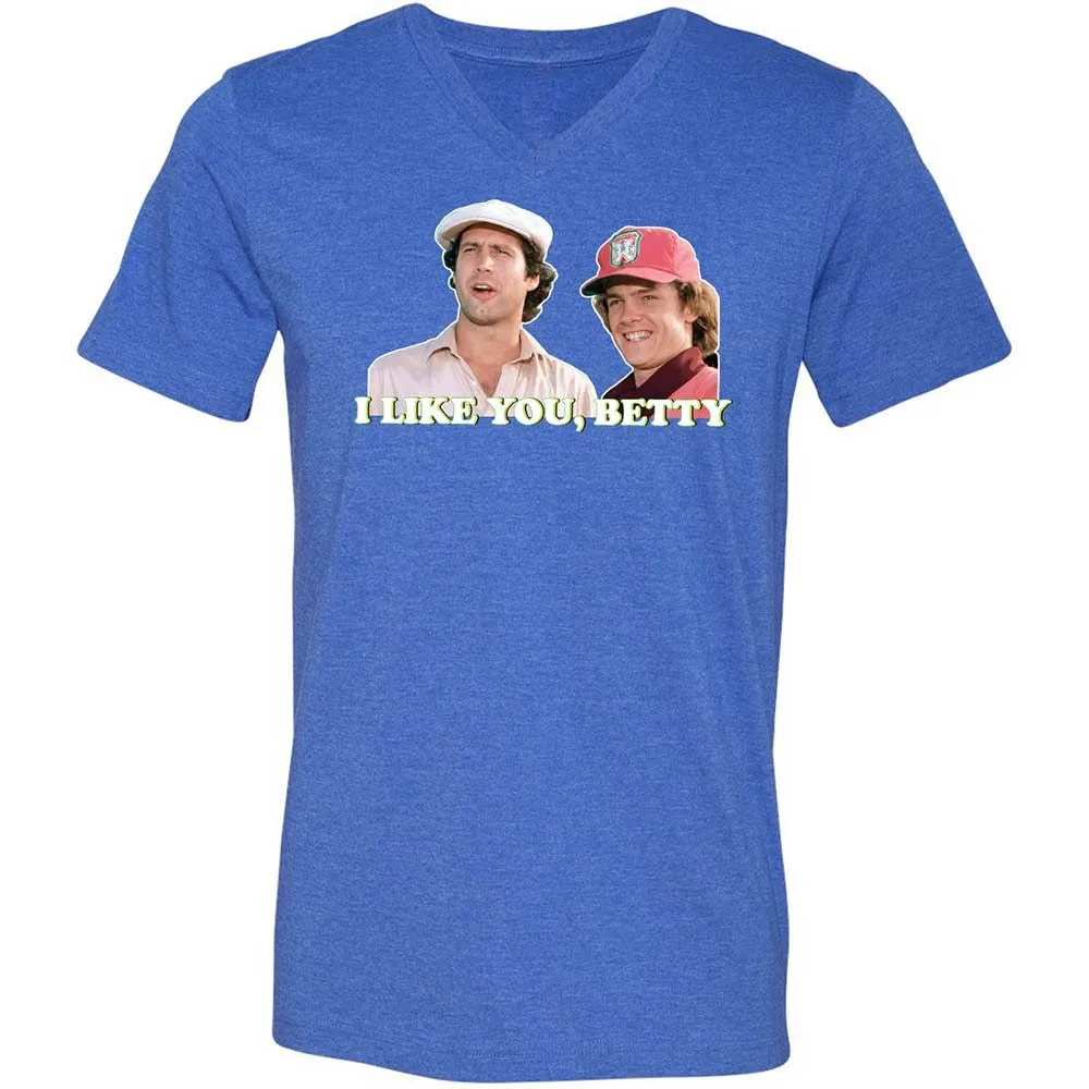 Unisex V-Neck T-Shirt - ZE3LN7TP - Heather True Royal - 5