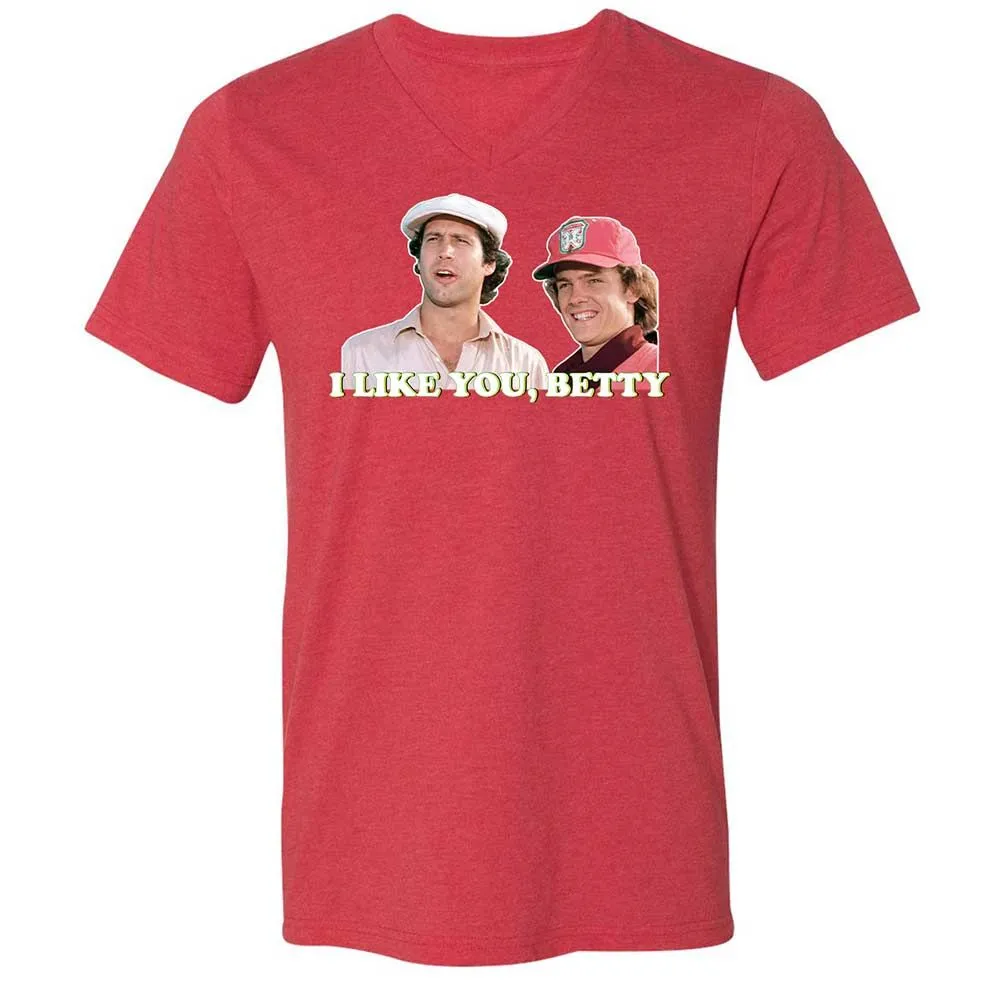 Unisex V-Neck T-Shirt - ZE3LN7TP - Heather Red - 7