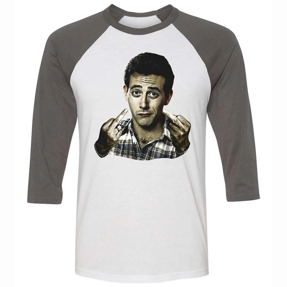 Unisex 3/4 Baseball Tee - GQDL9QPQ - White/Asphalt - 2