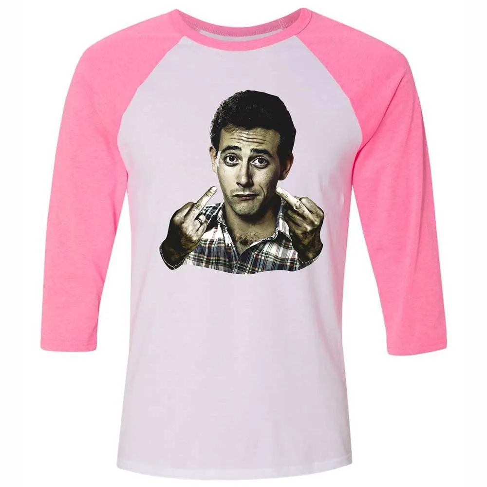 Unisex 3/4 Baseball Tee - GQDL9QPQ - White/Neon Pink - 12