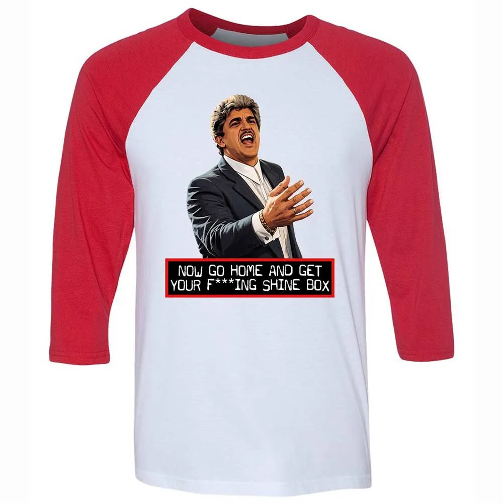Unisex 3/4 Baseball Tee - TJT2QZJP - White/Red - 9