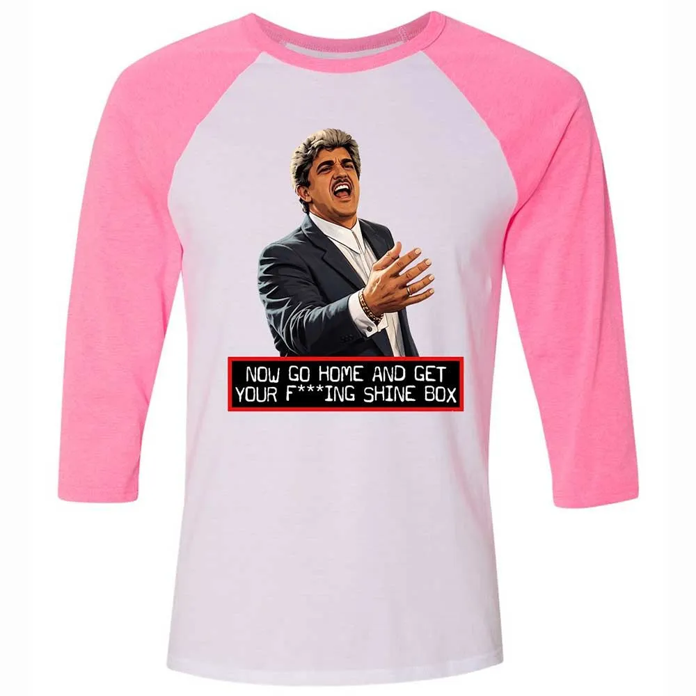 Unisex 3/4 Baseball Tee - TJT2QZJP - White/Neon Pink - 12