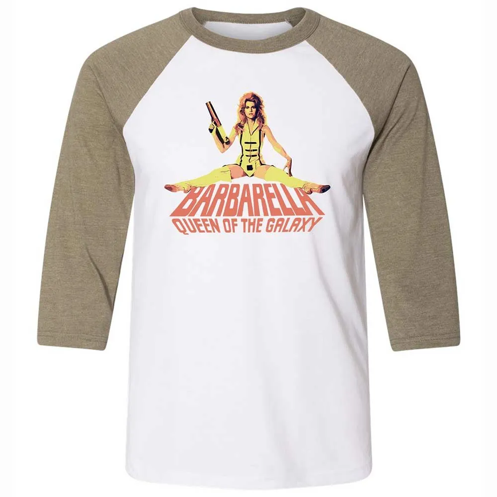 Unisex 3/4 Baseball Tee - 9G3TVV6J - White/Heather Olive - 4