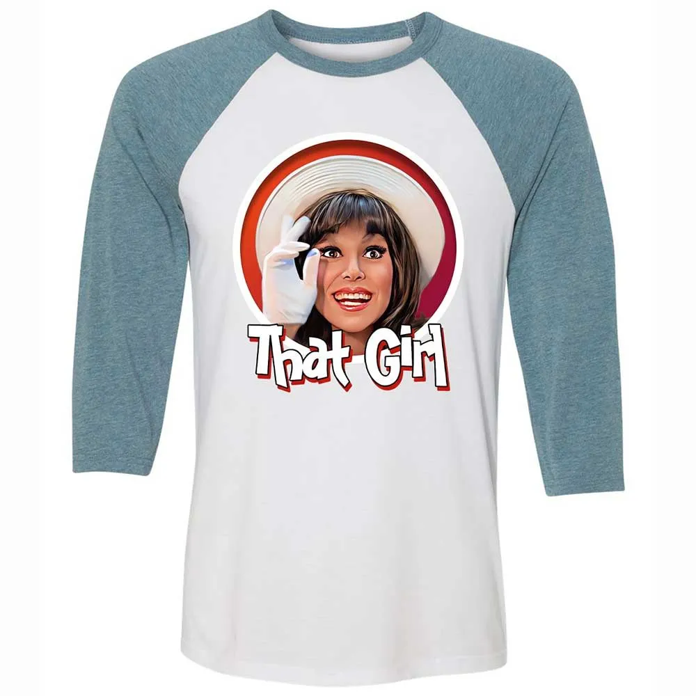 Unisex 3/4 Baseball Tee - F7KRMB9Z - White/Denim - 3