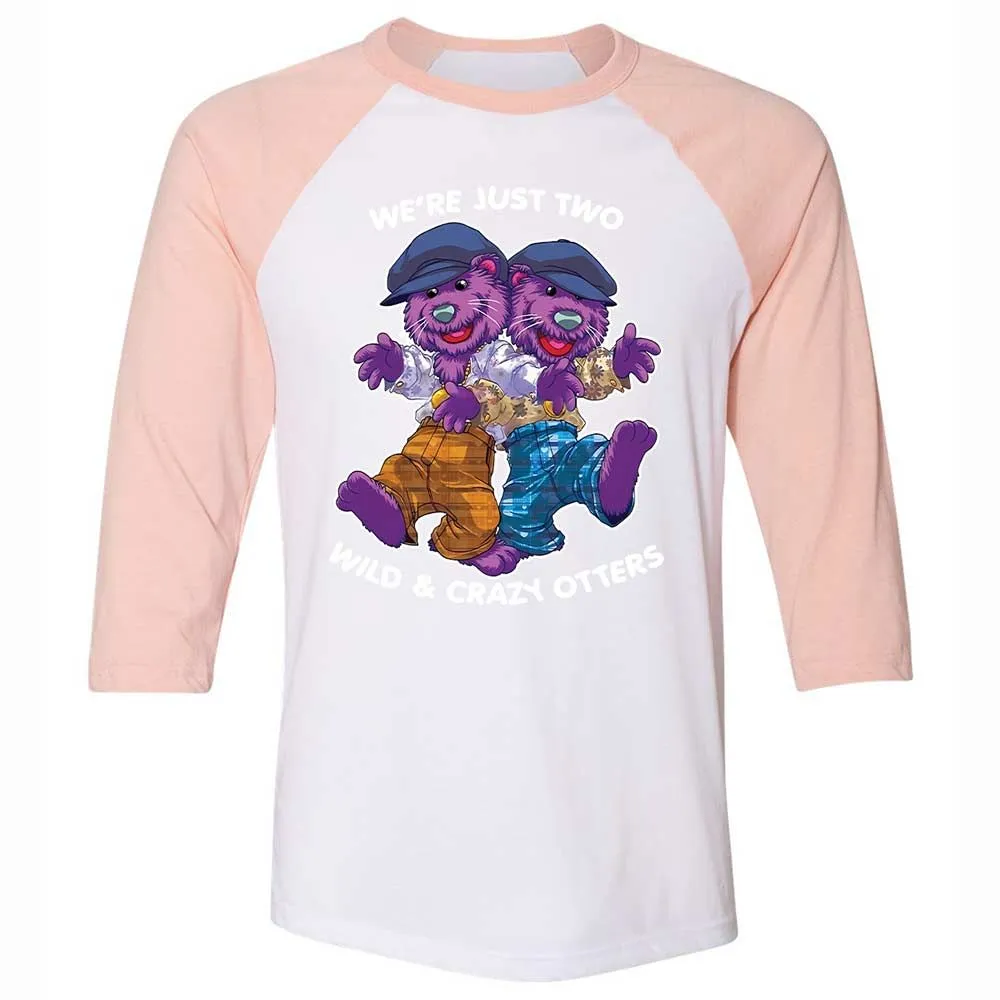 Two wild & crazy otters - White/Heather Peach - 5