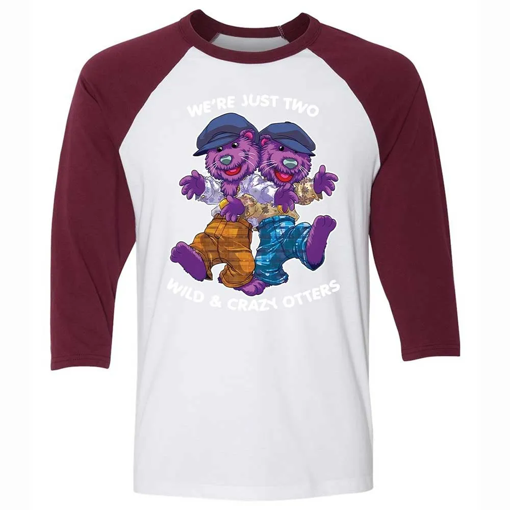 Two wild & crazy otters - White/Maroon - 7