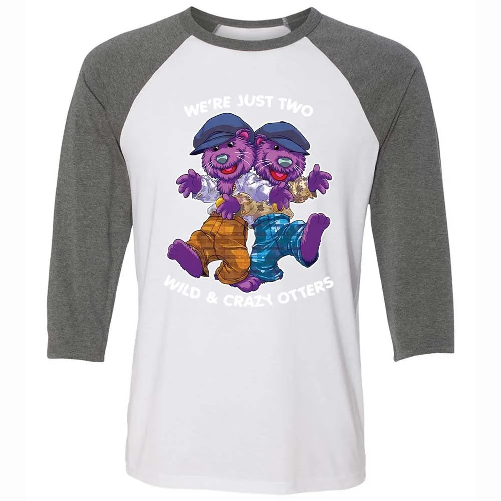 Two wild & crazy otters - White/Deep Heather - 11